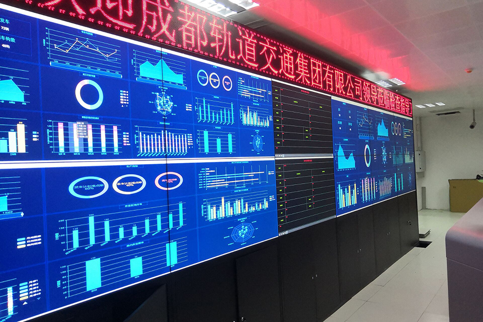 成都軌道交通6號線一二期、8號線一期、10號線二期、11號線一期工程車輛基地綜合自動化管理系統顯示屏系統子系統—元華地鐵停車場DCC控制中心-55寸LCD1